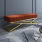 14.96 Inch H Glam Seating Bench Foam Cushioned Bench for Bedroom Orange Clearhalo 'Benches' 'Chairs & Seating' 'furn' 'furn_benches' 'Furniture' 'Living Room Furniture' 5801800