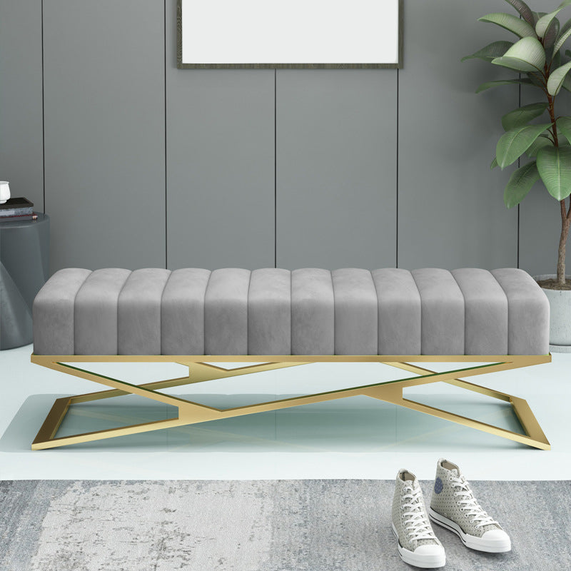 14.96 Inch H Glam Seating Bench Foam Cushioned Bench for Bedroom Clearhalo 'Benches' 'Chairs & Seating' 'furn' 'furn_benches' 'Furniture' 'Living Room Furniture' 5801801