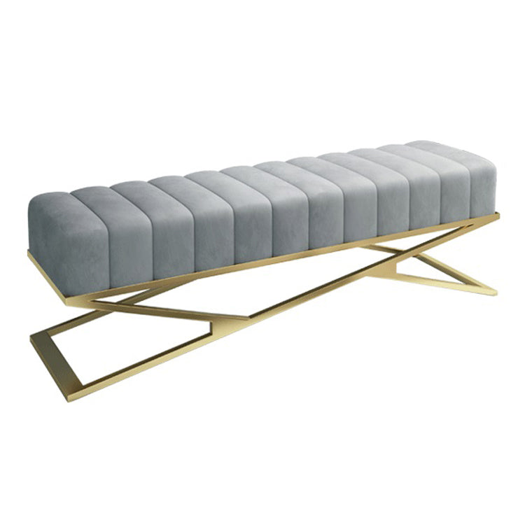 14.96 Inch H Glam Seating Bench Foam Cushioned Bench for Bedroom Grey Clearhalo 'Benches' 'Chairs & Seating' 'furn' 'furn_benches' 'Furniture' 'Living Room Furniture' 5801802