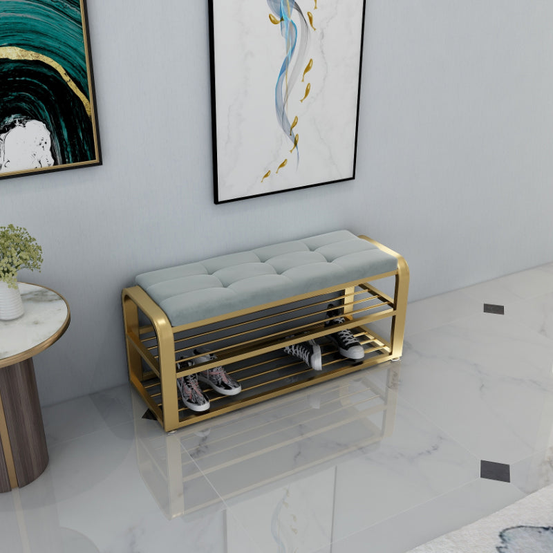 Modern Shoe Storage Bench Velvet Foam Bench with Legs for Living Room Clearhalo 'Benches' 'Chairs & Seating' 'furn' 'furn_benches' 'Furniture' 'Living Room Furniture' 5801808