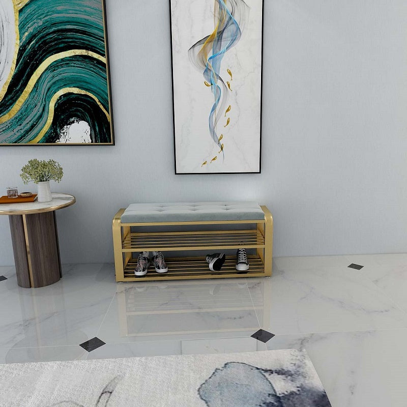 Modern Shoe Storage Bench Velvet Foam Bench with Legs for Living Room Clearhalo 'Benches' 'Chairs & Seating' 'furn' 'furn_benches' 'Furniture' 'Living Room Furniture' 5801811