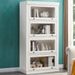 Libreria moderna di stoccaggio chiuso da 12,5 "W White Wohi Legno scaffale con porte di vetro