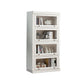 Libreria moderna di stoccaggio chiuso da 12,5 "W White Wohi Legno scaffale con porte di vetro