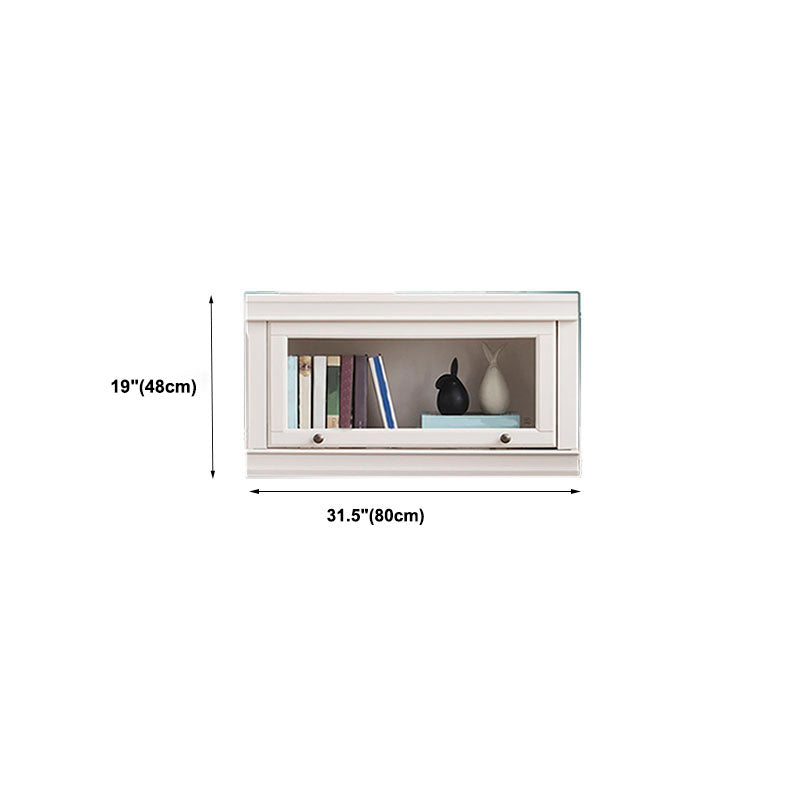 Libreria moderna di stoccaggio chiuso da 12,5 "W White Wohi Legno scaffale con porte di vetro