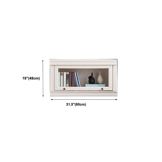 Libreria moderna di stoccaggio chiuso da 12,5 "W White Wohi Legno scaffale con porte di vetro