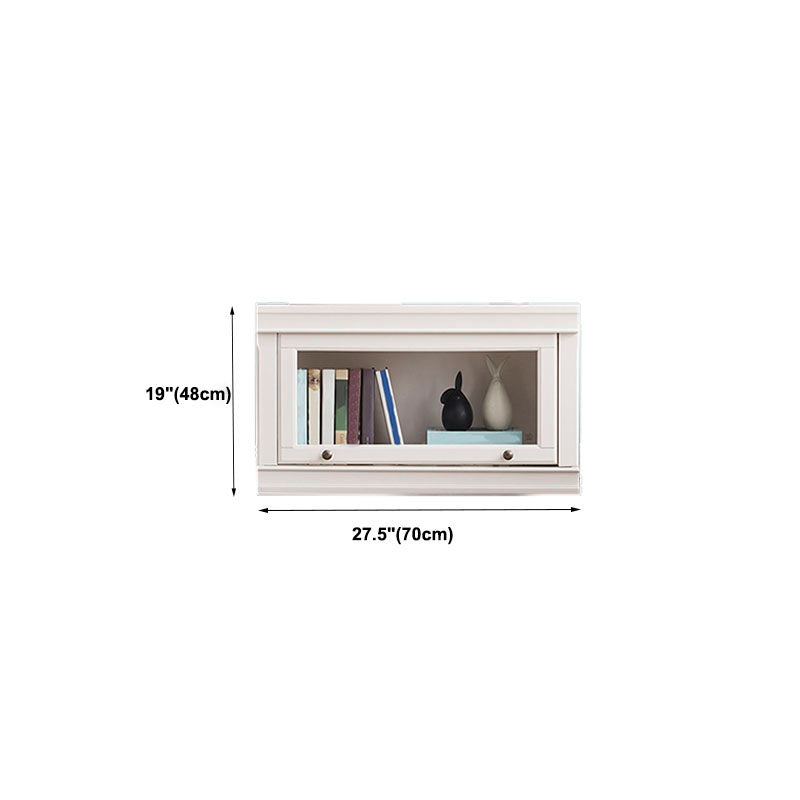 Libreria moderna di stoccaggio chiuso da 12,5 "W White Wohi Legno scaffale con porte di vetro