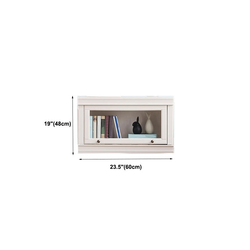 Libreria moderna di stoccaggio chiuso da 12,5 "W White Wohi Legno scaffale con porte di vetro