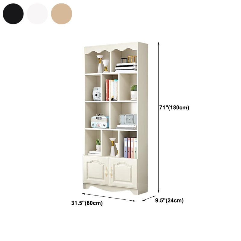 Libreria moderna ingegnerizzata solida Libreria geometrica bianca per soggiorno