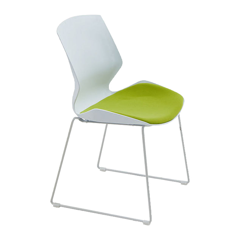 モダンアームレス布張りのオフィスチェアノーホイールプラスチックオフィスチェア