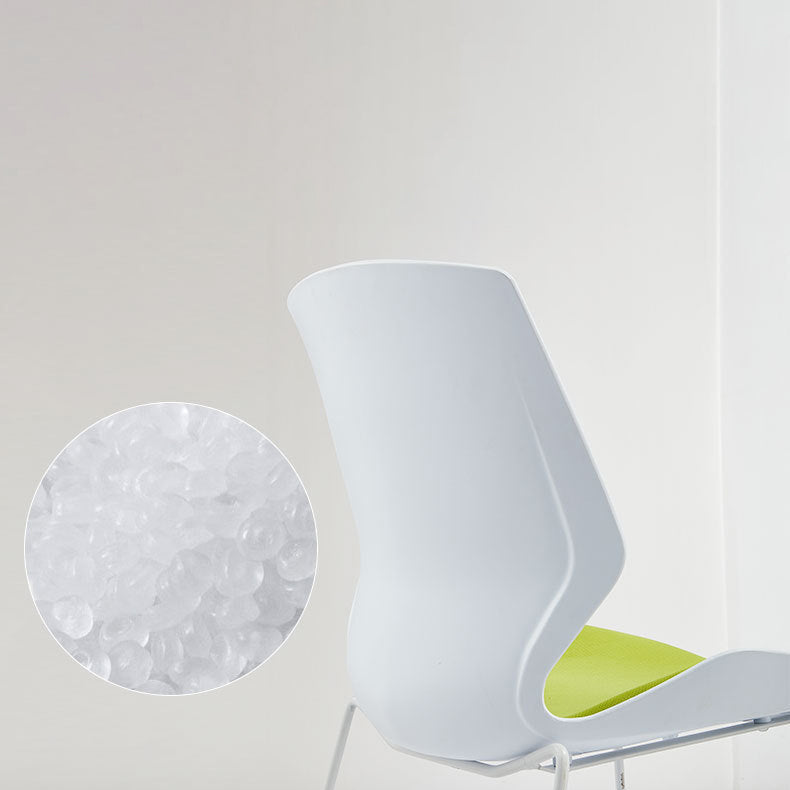 モダンアームレス布張りのオフィスチェアノーホイールプラスチックオフィスチェア