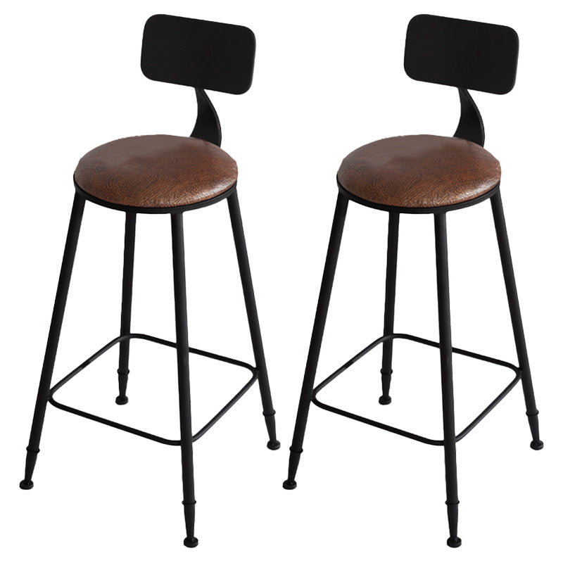 Industrial 1/3/4/5 Pieces Solid Wood Bar Table Set Fixed Table Counter Table Brown 30"H Stools (Set of 2) Clearhalo 'Bar Furniture' 'furn' 'furn_home_bar_bar_sets' 'Furniture' 'Home Bars & Bar Sets' 'home_bar_bar_sets' 'Kitchen & Dining Furniture' 5802410