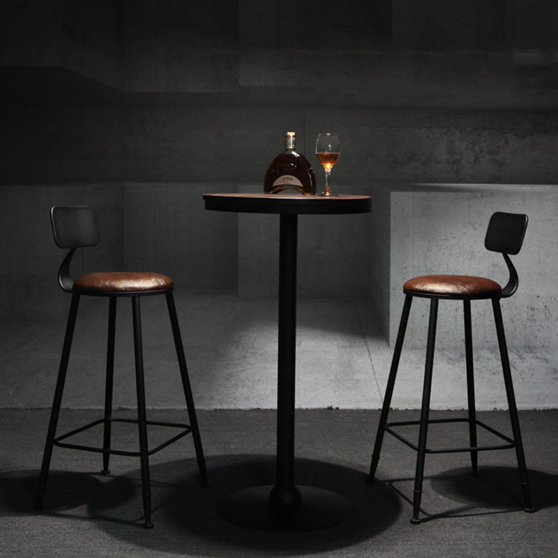 Industrial 1/3/4/5 Pieces Solid Wood Bar Table Set Fixed Table Counter Table 3 Pieces: Brown Table, 2 Stools Clearhalo 'Bar Furniture' 'furn' 'furn_home_bar_bar_sets' 'Furniture' 'Home Bars & Bar Sets' 'home_bar_bar_sets' 'Kitchen & Dining Furniture' 5802411