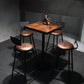 Industrial 1/3/4/5 Pieces Solid Wood Bar Table Set Fixed Table Counter Table 4 Pieces: 1 Black Table, 4 Stools Clearhalo 'Bar Furniture' 'furn' 'furn_home_bar_bar_sets' 'Furniture' 'Home Bars & Bar Sets' 'home_bar_bar_sets' 'Kitchen & Dining Furniture' 5802412