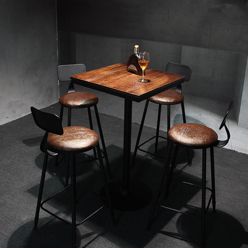 Industrial 1/3/4/5 Pieces Solid Wood Bar Table Set Fixed Table Counter Table 4 Pieces: 1 Black Table, 4 Stools Clearhalo 'Bar Furniture' 'furn' 'furn_home_bar_bar_sets' 'Furniture' 'Home Bars & Bar Sets' 'home_bar_bar_sets' 'Kitchen & Dining Furniture' 5802412