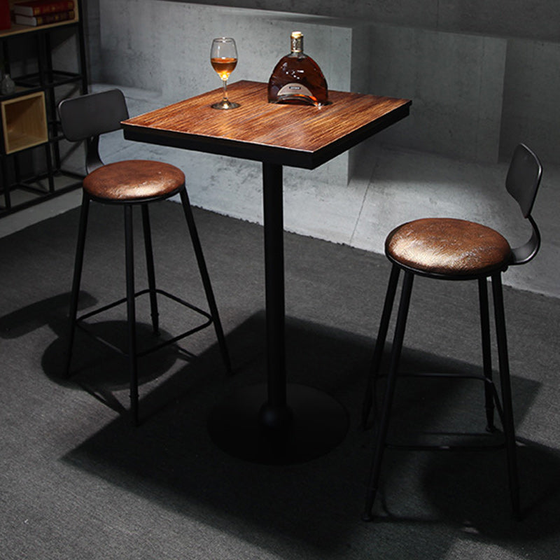 Industrial 1/3/4/5 Pieces Solid Wood Bar Table Set Fixed Table Counter Table 3 Pieces: Black Table, 2 Stools Clearhalo 'Bar Furniture' 'furn' 'furn_home_bar_bar_sets' 'Furniture' 'Home Bars & Bar Sets' 'home_bar_bar_sets' 'Kitchen & Dining Furniture' 5802413