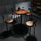 Industrial 1/3/4/5 Pieces Solid Wood Bar Table Set Fixed Table Counter Table 4 Pieces: 1 Brown Table, 4 Stools Clearhalo 'Bar Furniture' 'furn' 'furn_home_bar_bar_sets' 'Furniture' 'Home Bars & Bar Sets' 'home_bar_bar_sets' 'Kitchen & Dining Furniture' 5802419