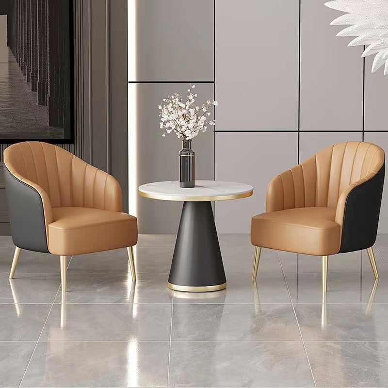 Glam Style 25.6" Wide Sloped Arms Sewn Pillow Back Armchair . Clearhalo 'Accent Chairs' 'accent_chairs' 'Chairs & Seating' 'furn' 'furn_accent_chairs' 'Furniture' 'Living Room Furniture' 5802551