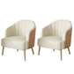 Glam Style 25.6" Wide Sloped Arms Sewn Pillow Back Armchair . White-Saffron 2 Piece Set Clearhalo 'Accent Chairs' 'accent_chairs' 'Chairs & Seating' 'furn' 'furn_accent_chairs' 'Furniture' 'Living Room Furniture' 5802553