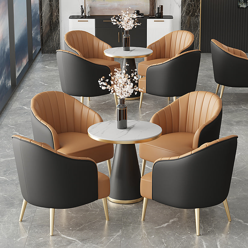 Glam Style 25.6" Wide Sloped Arms Sewn Pillow Back Armchair . Clearhalo 'Accent Chairs' 'accent_chairs' 'Chairs & Seating' 'furn' 'furn_accent_chairs' 'Furniture' 'Living Room Furniture' 5802556