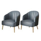 Glam Style 25.6" Wide Sloped Arms Sewn Pillow Back Armchair . Blue-Black 2 Piece Set Clearhalo 'Accent Chairs' 'accent_chairs' 'Chairs & Seating' 'furn' 'furn_accent_chairs' 'Furniture' 'Living Room Furniture' 5802557