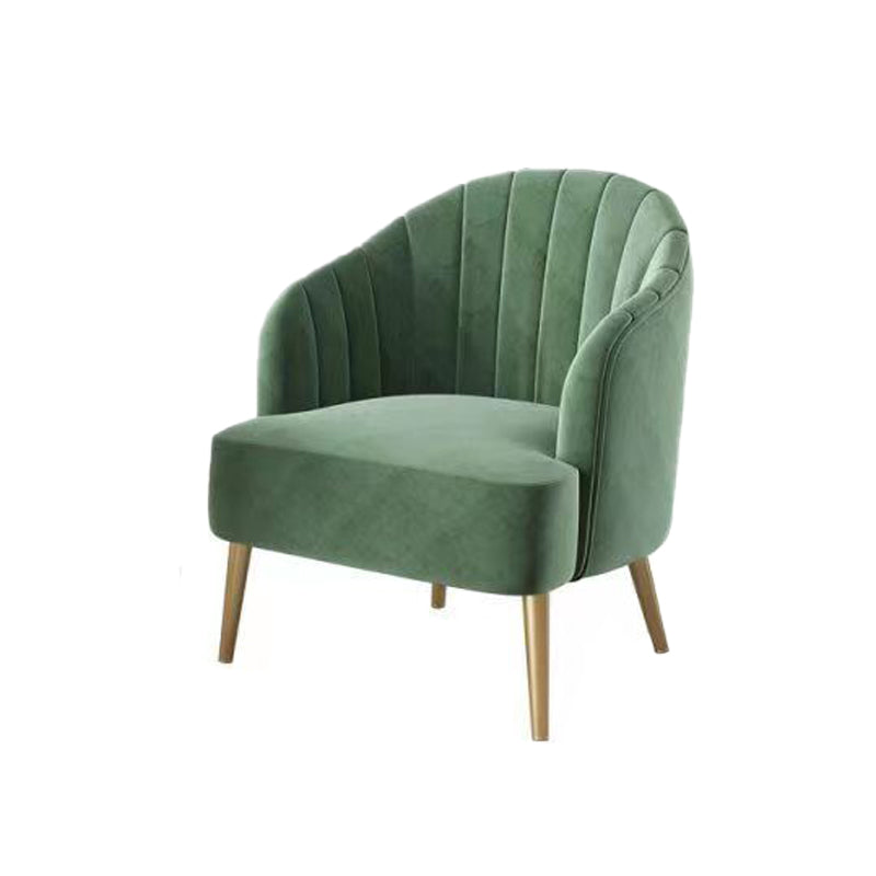 Glam Style 25.6" Wide Sloped Arms Sewn Pillow Back Armchair . Green 1 Piece Clearhalo 'Accent Chairs' 'accent_chairs' 'Chairs & Seating' 'furn' 'furn_accent_chairs' 'Furniture' 'Living Room Furniture' 5802559