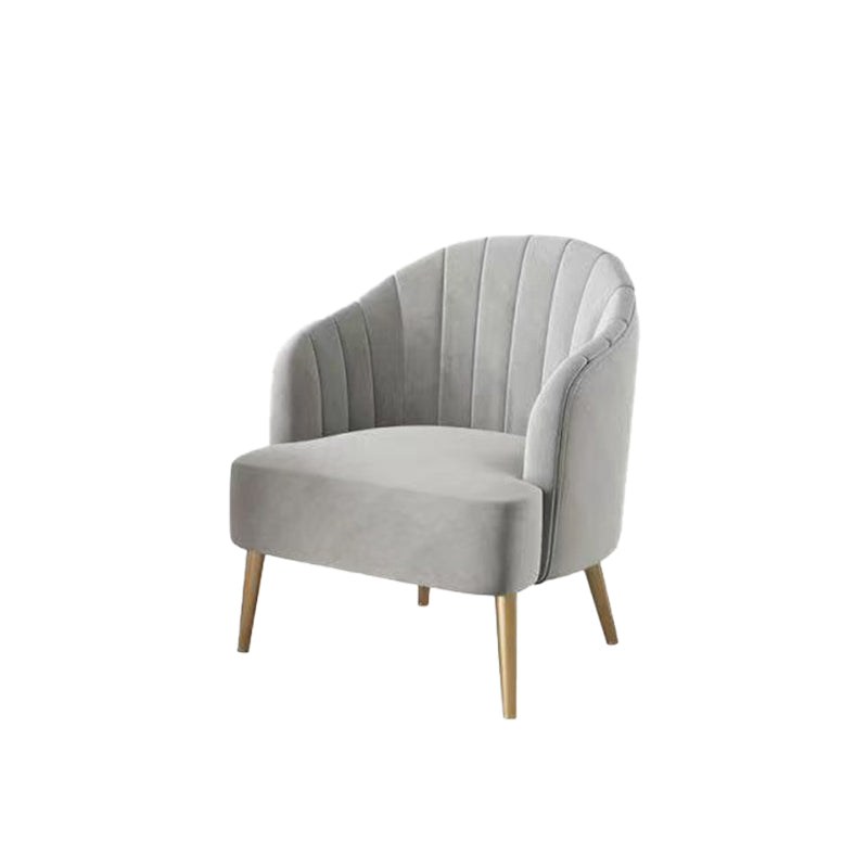Glam Style 25.6" Wide Sloped Arms Sewn Pillow Back Armchair . Clearhalo 'Accent Chairs' 'accent_chairs' 'Chairs & Seating' 'furn' 'furn_accent_chairs' 'Furniture' 'Living Room Furniture' 5802560