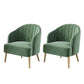 Glam Style 25.6" Wide Sloped Arms Sewn Pillow Back Armchair . Green 2 Piece Set Clearhalo 'Accent Chairs' 'accent_chairs' 'Chairs & Seating' 'furn' 'furn_accent_chairs' 'Furniture' 'Living Room Furniture' 5802561