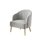 Glam Style 25.6" Wide Sloped Arms Sewn Pillow Back Armchair . Grey 1 Piece Clearhalo 'Accent Chairs' 'accent_chairs' 'Chairs & Seating' 'furn' 'furn_accent_chairs' 'Furniture' 'Living Room Furniture' 5802565