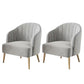 Glam Style 25.6" Wide Sloped Arms Sewn Pillow Back Armchair . Grey 2 Piece Set Clearhalo 'Accent Chairs' 'accent_chairs' 'Chairs & Seating' 'furn' 'furn_accent_chairs' 'Furniture' 'Living Room Furniture' 5802566