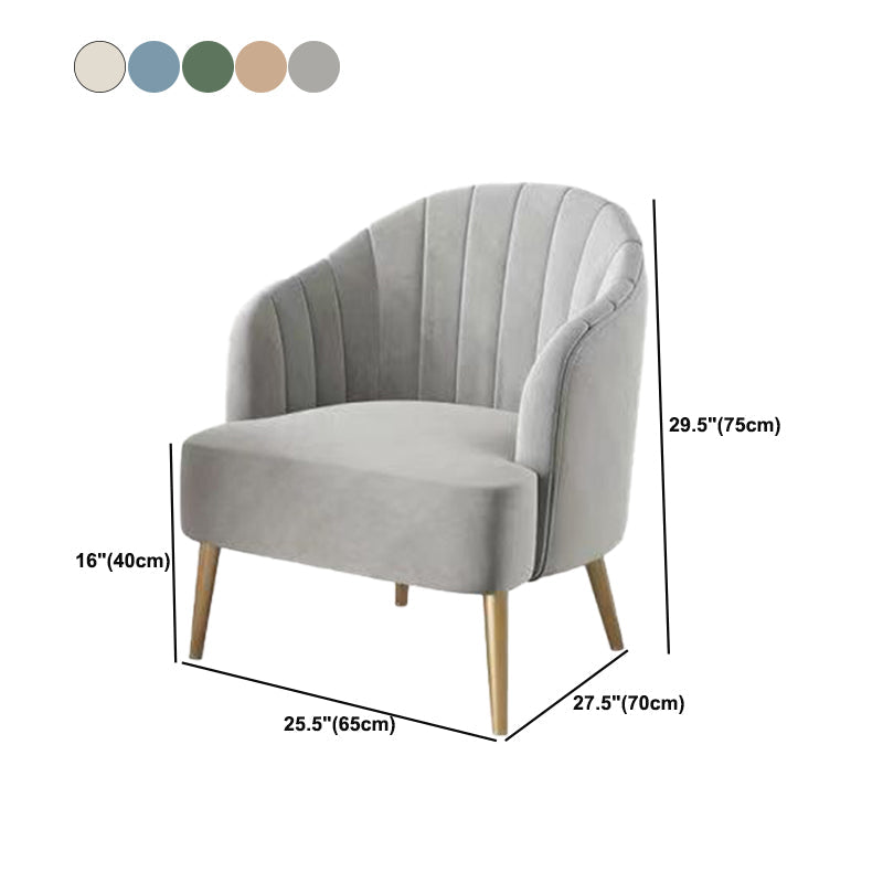 Glam Style 25.6" Wide Sloped Arms Sewn Pillow Back Armchair . Clearhalo 'Accent Chairs' 'accent_chairs' 'Chairs & Seating' 'furn' 'furn_accent_chairs' 'Furniture' 'Living Room Furniture' 5802567