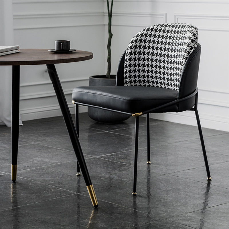 20.08" Wide Industrial Style Single Sofa Chair Pillow Back Armless Chair Black-White Black 1 Piece Clearhalo 'Accent Chairs' 'accent_chairs' 'Chairs & Seating' 'furn' 'furn_accent_chairs' 'Furniture' 'Living Room Furniture' 5802588