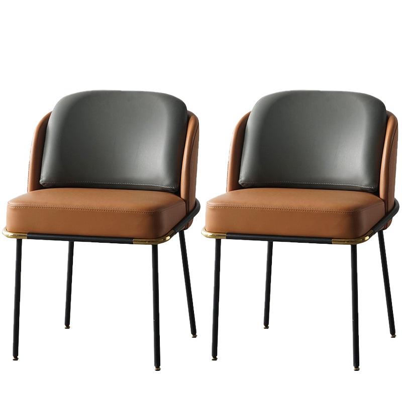 20.08" Wide Industrial Style Single Sofa Chair Pillow Back Armless Chair Gray Brown 2 Piece Set Clearhalo 'Accent Chairs' 'accent_chairs' 'Chairs & Seating' 'furn' 'furn_accent_chairs' 'Furniture' 'Living Room Furniture' 5802603