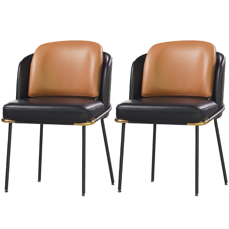 20.08" Wide Industrial Style Single Sofa Chair Pillow Back Armless Chair Brown Black 2 Piece Set Clearhalo 'Accent Chairs' 'accent_chairs' 'Chairs & Seating' 'furn' 'furn_accent_chairs' 'Furniture' 'Living Room Furniture' 5802606