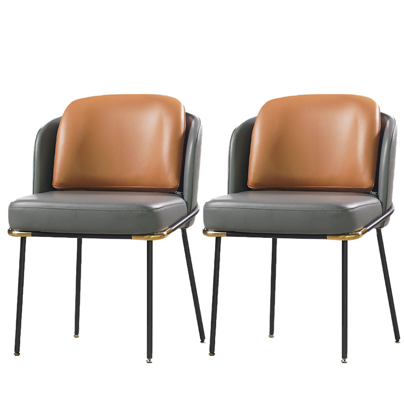 20.08" Wide Industrial Style Single Sofa Chair Pillow Back Armless Chair Brown Gray 2 Piece Set Clearhalo 'Accent Chairs' 'accent_chairs' 'Chairs & Seating' 'furn' 'furn_accent_chairs' 'Furniture' 'Living Room Furniture' 5802608