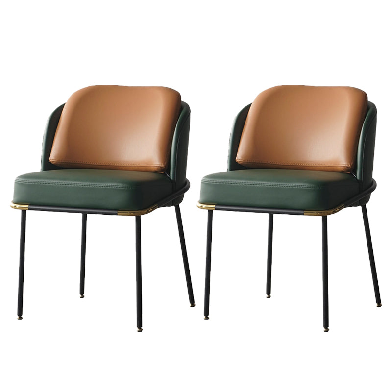 20.08" Wide Industrial Style Single Sofa Chair Pillow Back Armless Chair Brown Green 2 Piece Set Clearhalo 'Accent Chairs' 'accent_chairs' 'Chairs & Seating' 'furn' 'furn_accent_chairs' 'Furniture' 'Living Room Furniture' 5802610