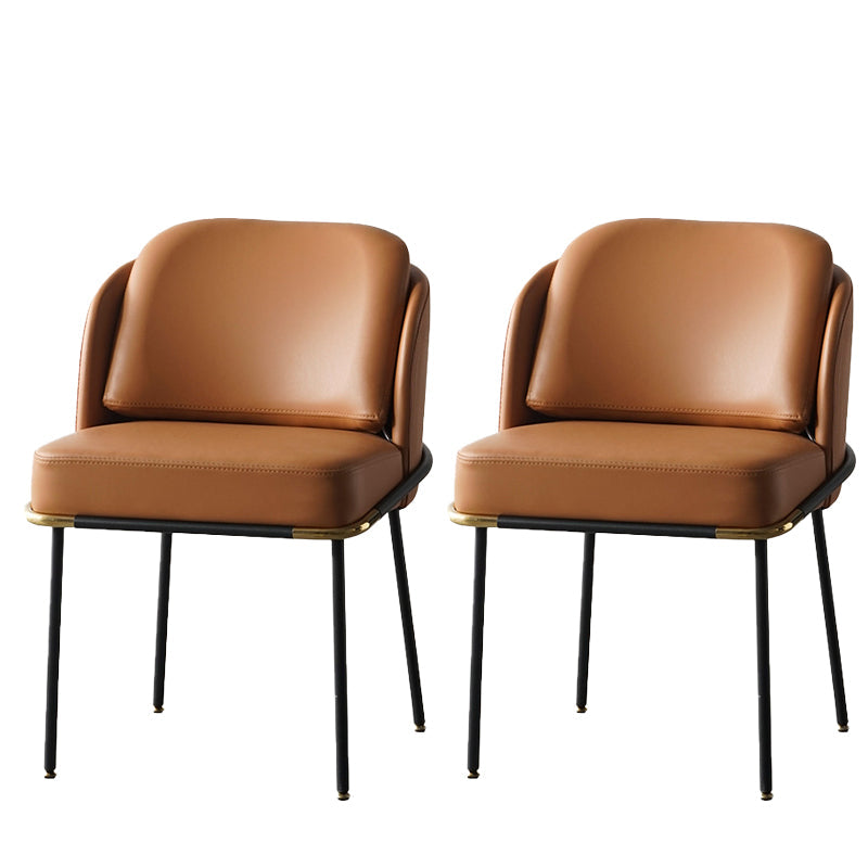 20.08" Wide Industrial Style Single Sofa Chair Pillow Back Armless Chair Brown Brown 2 Piece Set Clearhalo 'Accent Chairs' 'accent_chairs' 'Chairs & Seating' 'furn' 'furn_accent_chairs' 'Furniture' 'Living Room Furniture' 5802612
