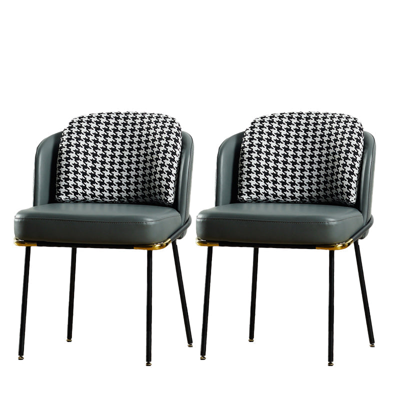 20.08" Wide Industrial Style Single Sofa Chair Pillow Back Armless Chair Black-White Gray 2 Piece Set Clearhalo 'Accent Chairs' 'accent_chairs' 'Chairs & Seating' 'furn' 'furn_accent_chairs' 'Furniture' 'Living Room Furniture' 5802615