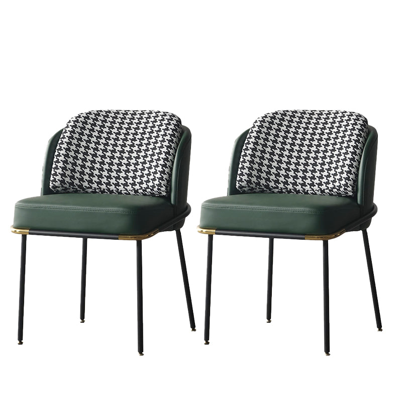 20.08" Wide Industrial Style Single Sofa Chair Pillow Back Armless Chair Black-White Green 2 Piece Set Clearhalo 'Accent Chairs' 'accent_chairs' 'Chairs & Seating' 'furn' 'furn_accent_chairs' 'Furniture' 'Living Room Furniture' 5802617
