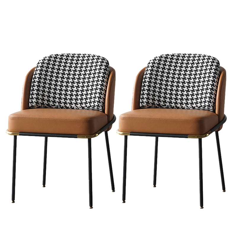 20.08" Wide Industrial Style Single Sofa Chair Pillow Back Armless Chair Black-White Brown 2 Piece Set Clearhalo 'Accent Chairs' 'accent_chairs' 'Chairs & Seating' 'furn' 'furn_accent_chairs' 'Furniture' 'Living Room Furniture' 5802619