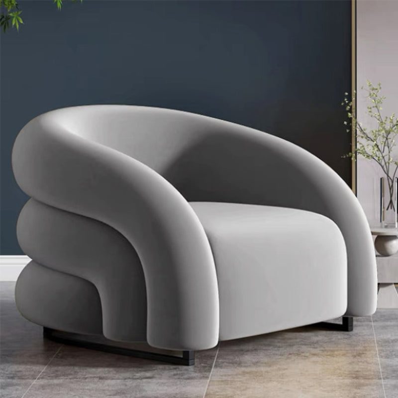Nordic Style with Armrest Fabric Armrest Fixed Backrest Accent Chair Grey Clearhalo 'Accent Chairs' 'accent_chairs' 'Chairs & Seating' 'furn' 'furn_accent_chairs' 'Furniture' 'Living Room Furniture' 5802653
