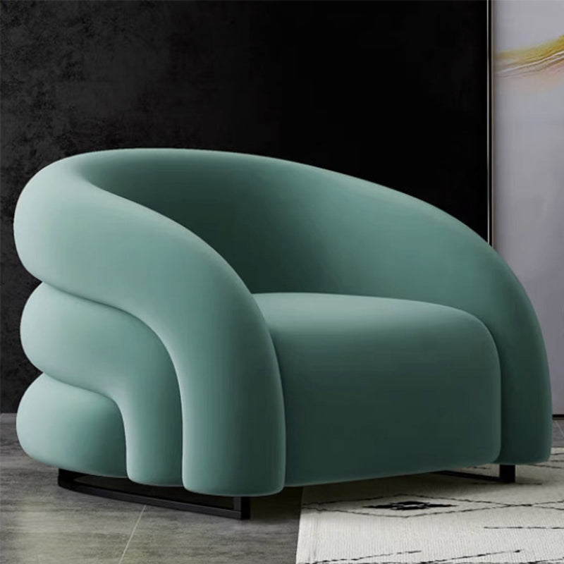 Nordic Style with Armrest Fabric Armrest Fixed Backrest Accent Chair Green Clearhalo 'Accent Chairs' 'accent_chairs' 'Chairs & Seating' 'furn' 'furn_accent_chairs' 'Furniture' 'Living Room Furniture' 5802656