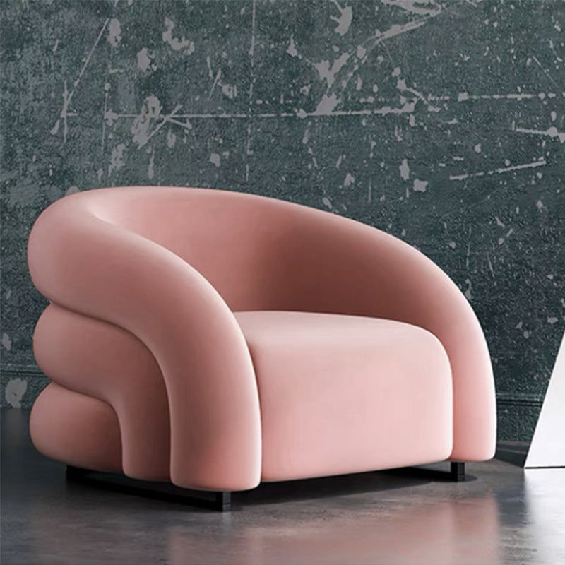 Nordic Style with Armrest Fabric Armrest Fixed Backrest Accent Chair Pink Clearhalo 'Accent Chairs' 'accent_chairs' 'Chairs & Seating' 'furn' 'furn_accent_chairs' 'Furniture' 'Living Room Furniture' 5802658