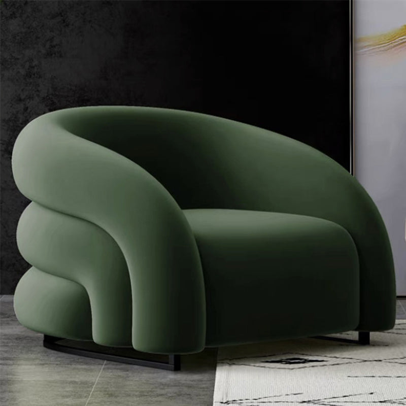 Nordic Style with Armrest Fabric Armrest Fixed Backrest Accent Chair Blackish Green Clearhalo 'Accent Chairs' 'accent_chairs' 'Chairs & Seating' 'furn' 'furn_accent_chairs' 'Furniture' 'Living Room Furniture' 5802659