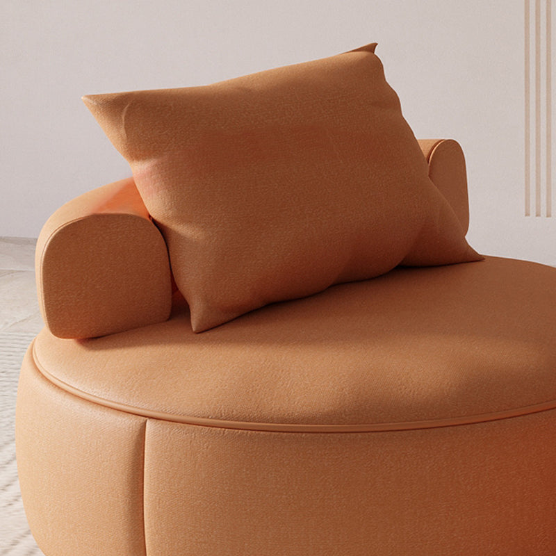 Nordic Style Handless Imitation Leather Curved Back Parsons Chair Clearhalo 'Accent Chairs' 'accent_chairs' 'Chairs & Seating' 'furn' 'furn_accent_chairs' 'Furniture' 'Living Room Furniture' 5802711