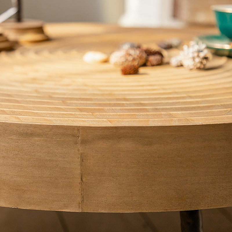 Rustic Style Coffee Cocktail Table 3 Legs Wooden Round Coffee Table Clearhalo 'Coffee & Accent Tables' 'Coffee Tables' 'coffee_tables' 'furn' 'furn_coffee_tables' 'Furniture' 'Living Room Furniture' 5802781