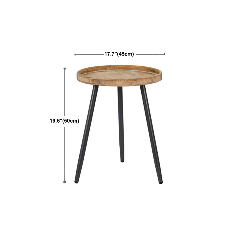 Rustic Style Coffee Cocktail Table 3 Legs Wooden Round Coffee Table Clearhalo 'Coffee & Accent Tables' 'Coffee Tables' 'coffee_tables' 'furn' 'furn_coffee_tables' 'Furniture' 'Living Room Furniture' 5802787