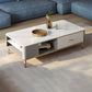 Glam 4-beiniger Couchtisch aus Schiefer, rechteckiges Couchtisch-Set für Zuhause