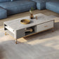 Glam 4-beiniger Couchtisch aus Schiefer, rechteckiges Couchtisch-Set für Zuhause
