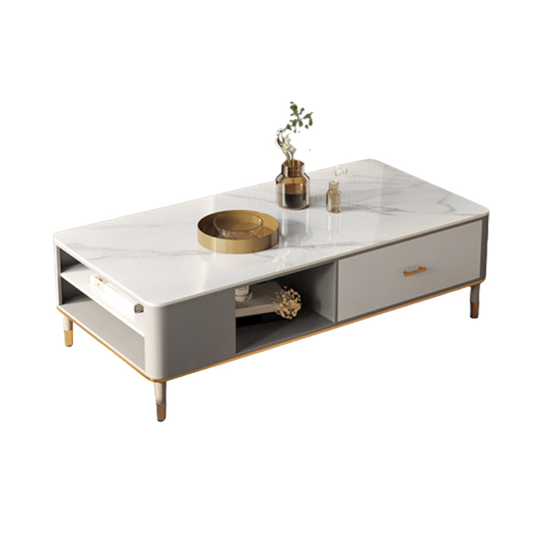 Glam 4-beiniger Couchtisch aus Schiefer, rechteckiges Couchtisch-Set für Zuhause