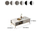 Glam 4-beiniger Couchtisch aus Schiefer, rechteckiges Couchtisch-Set für Zuhause